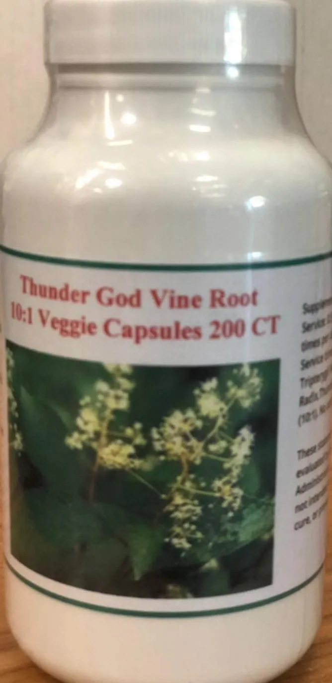 200 * 500mg Vegi-Capsules of Tripterygium Wilfordii, Thunder God Vine Root, Lei Gong Teng 10:1 Granules by Baicao