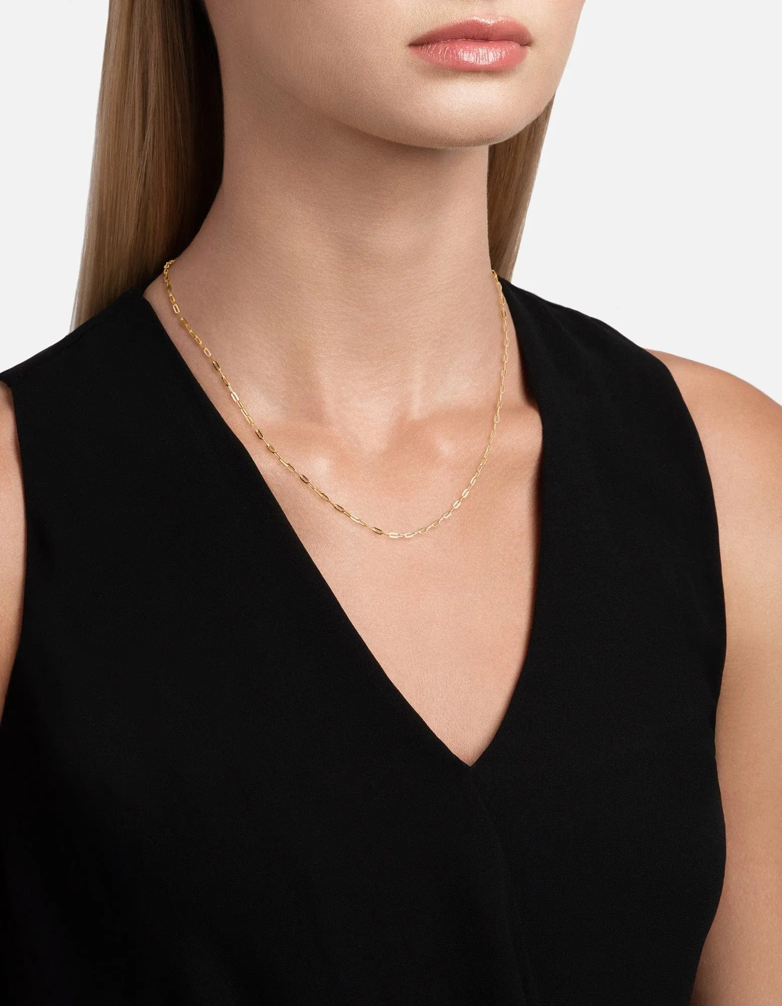 2.5mm Volt Link Cable Chain Necklace, Gold