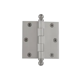 3.5" Ball Tip Residential Hinge with Square Corners in Satin Nickel