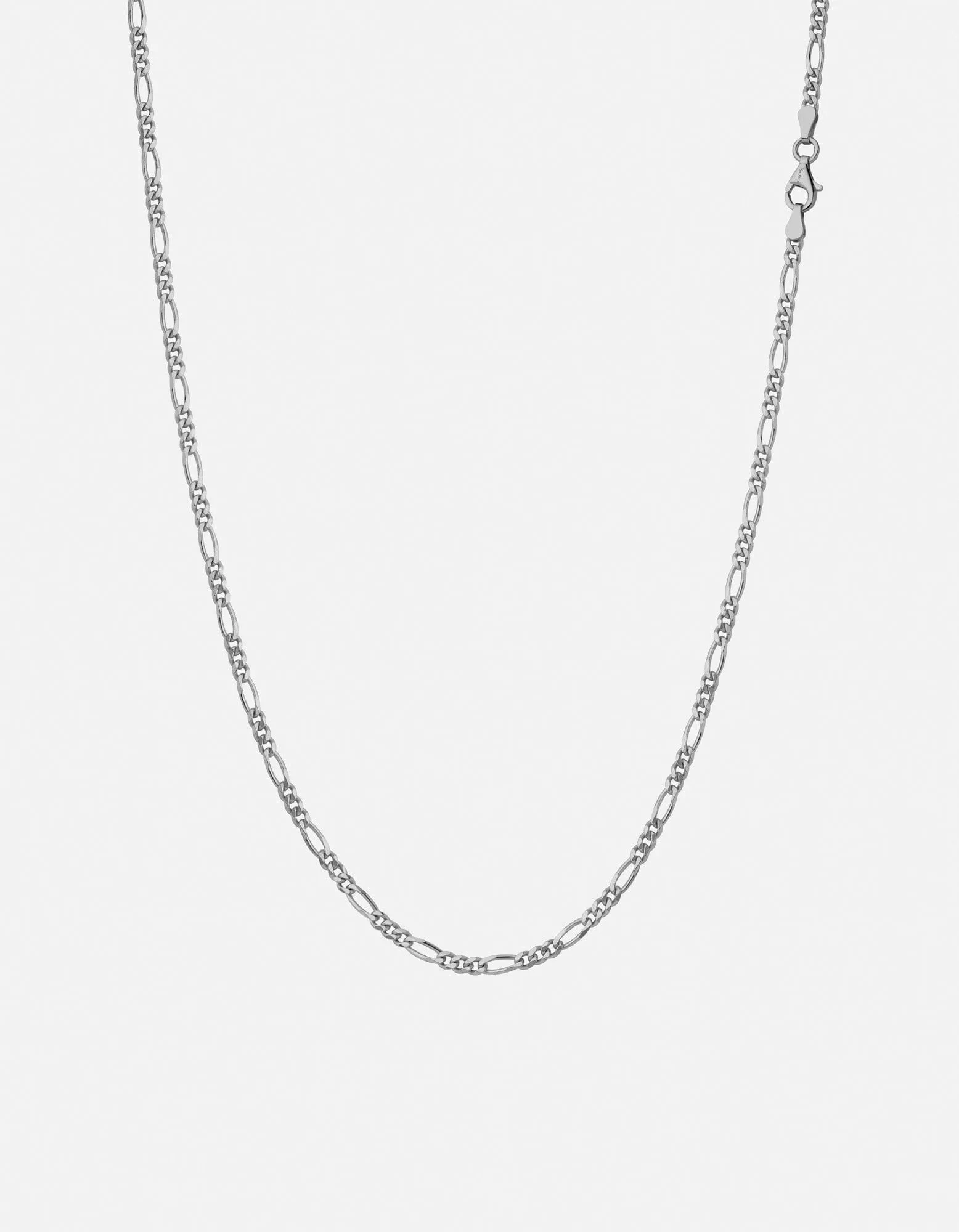 3mm Figaro Chain Necklace, Sterling Silver