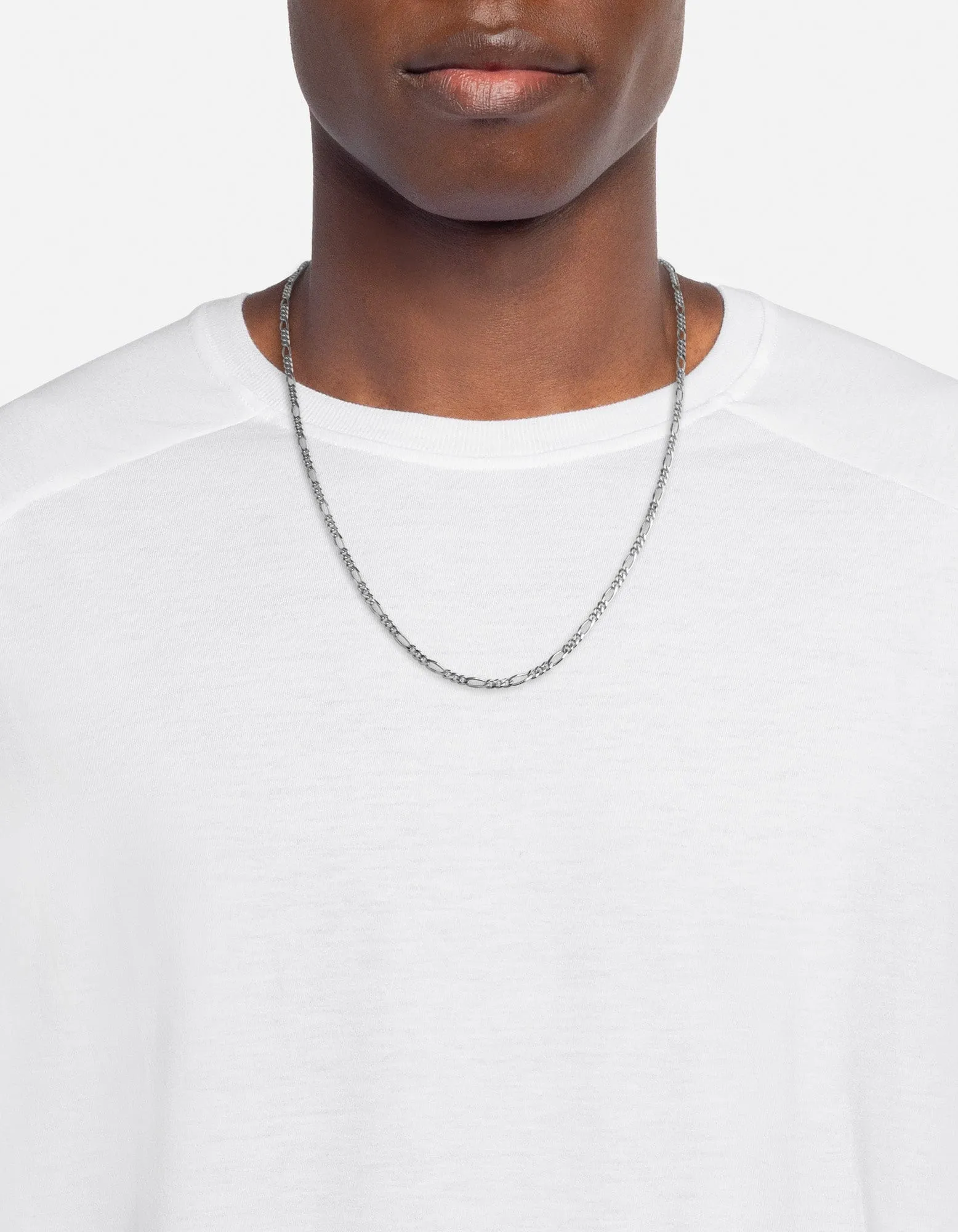 3mm Figaro Chain Necklace, Sterling Silver