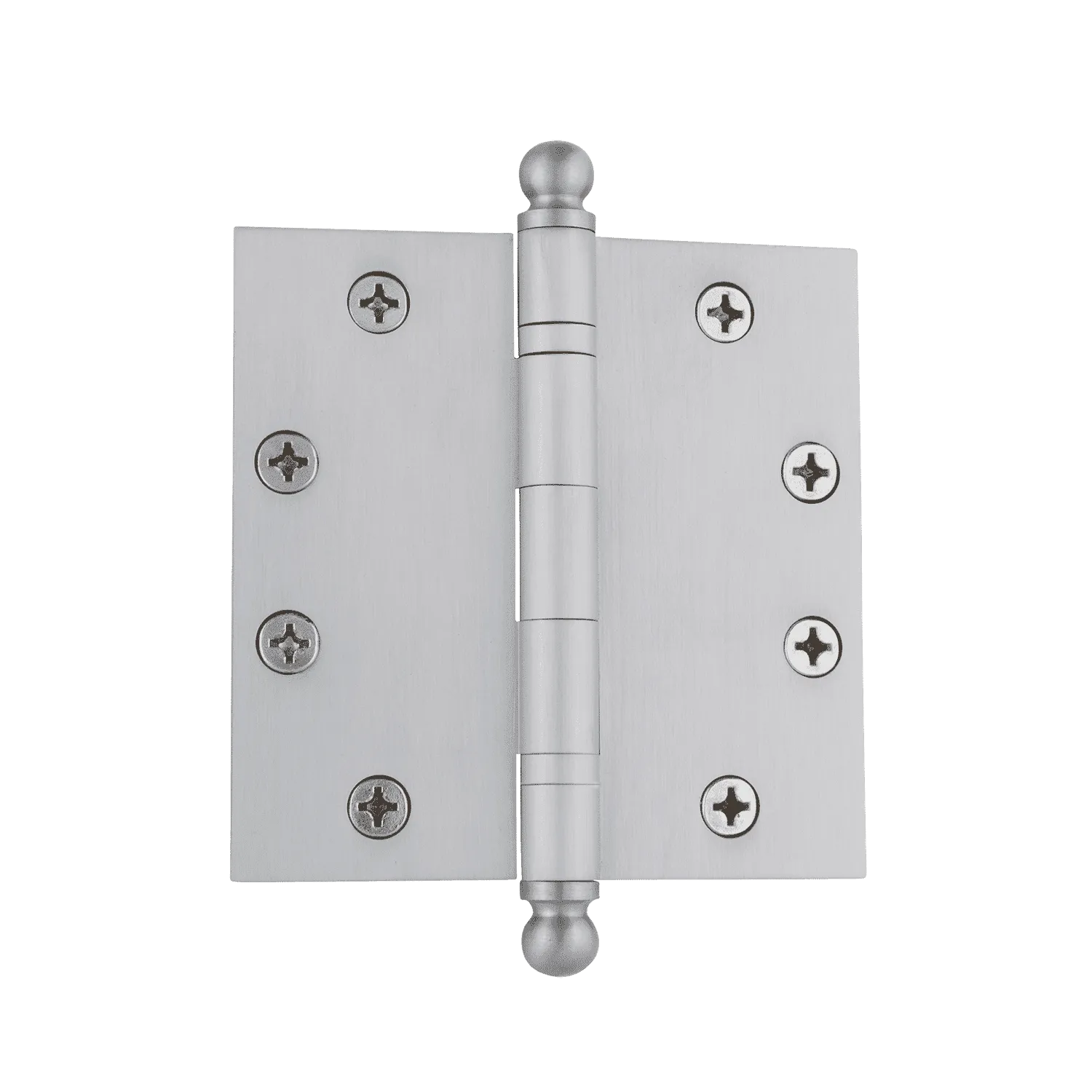 4.5" Ball Tip Heavy Duty Hinge with Square Corners in Satin Nickel