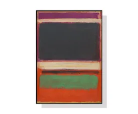 50cmx70cm Black Orange Green By Mark Rothko Black Frame Canvas Wall Art