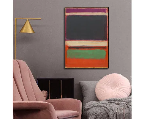 50cmx70cm Black Orange Green By Mark Rothko Black Frame Canvas Wall Art
