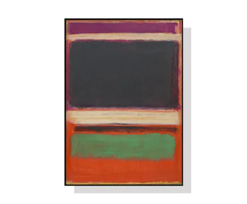 50cmx70cm Black Orange Green By Mark Rothko Black Frame Canvas Wall Art