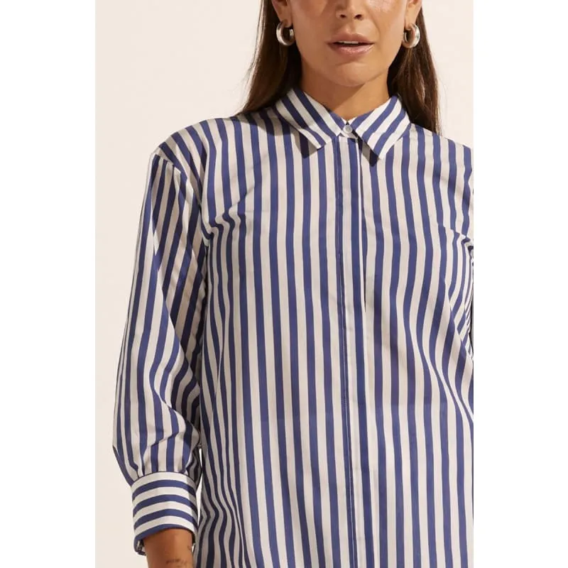 Agile Top | Navy Stipe