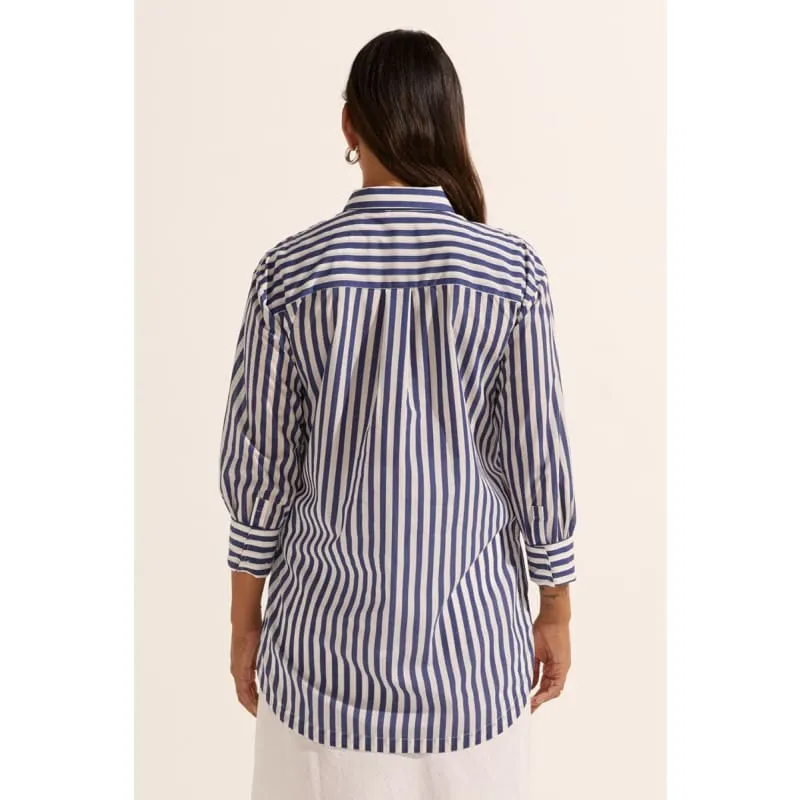 Agile Top | Navy Stipe