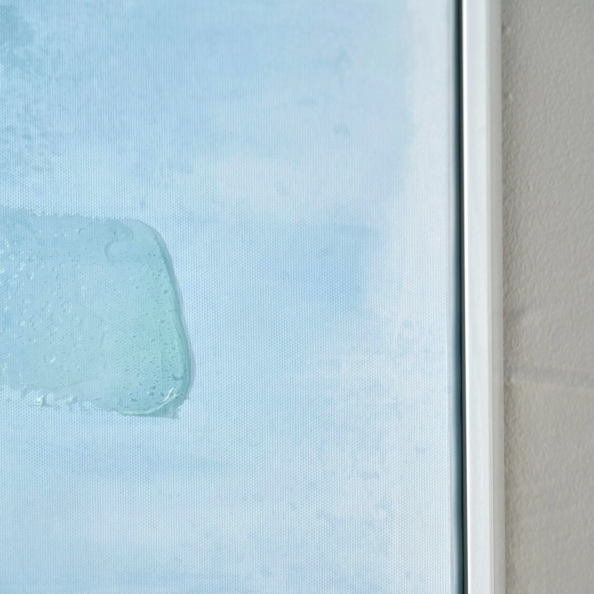 Blues Abstract Canvas with White Frame