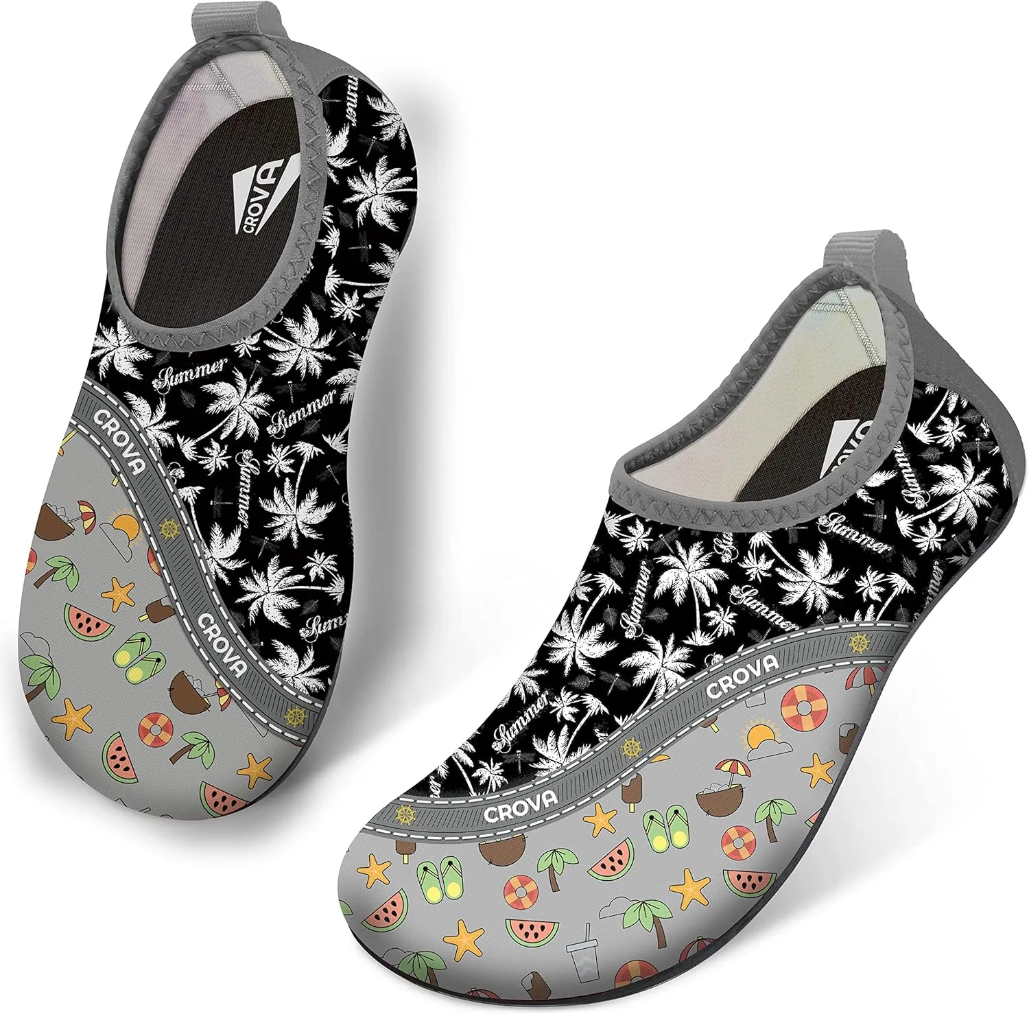 CROVA Toddler Kids Water Shoes Quick Dry Aqua Socks Non-Slip Barefoot Sports Shoes for Boys Girls Toddler
