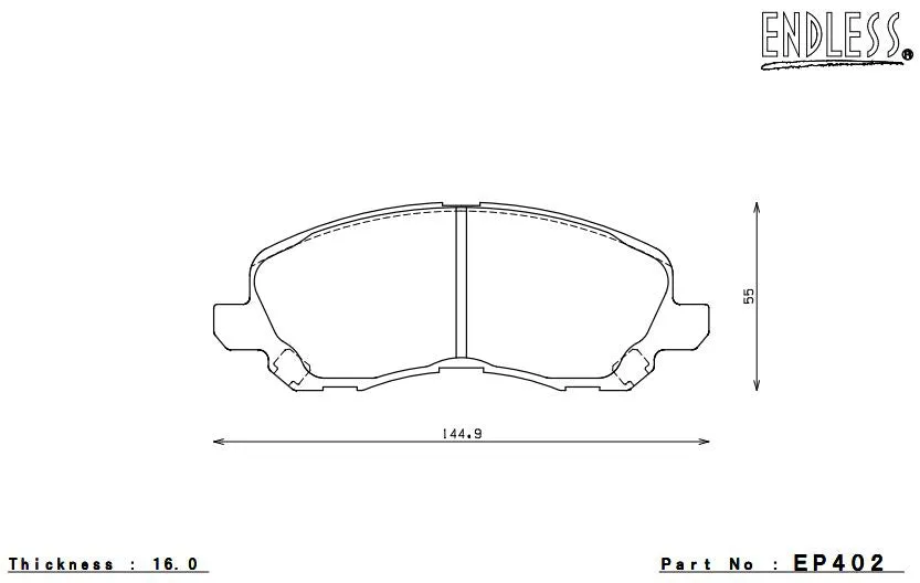 ENDLESS EP402MA45B Front brake pads MITSUBISHI LANCER Ralliart/OUTLANDER/ECLIPSE 3000