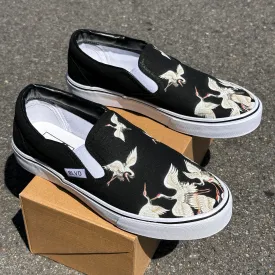 Flying Crane Bird - BLVD Custom Original Slip On Shoes