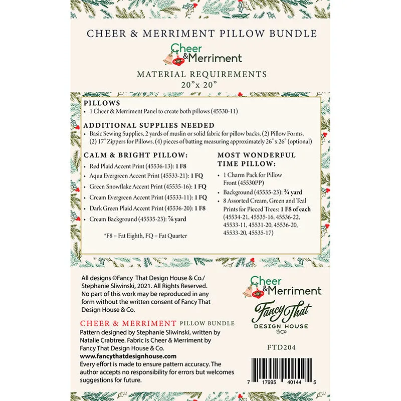 Moda Cheer & Merriment Pillow Bundle Pattern