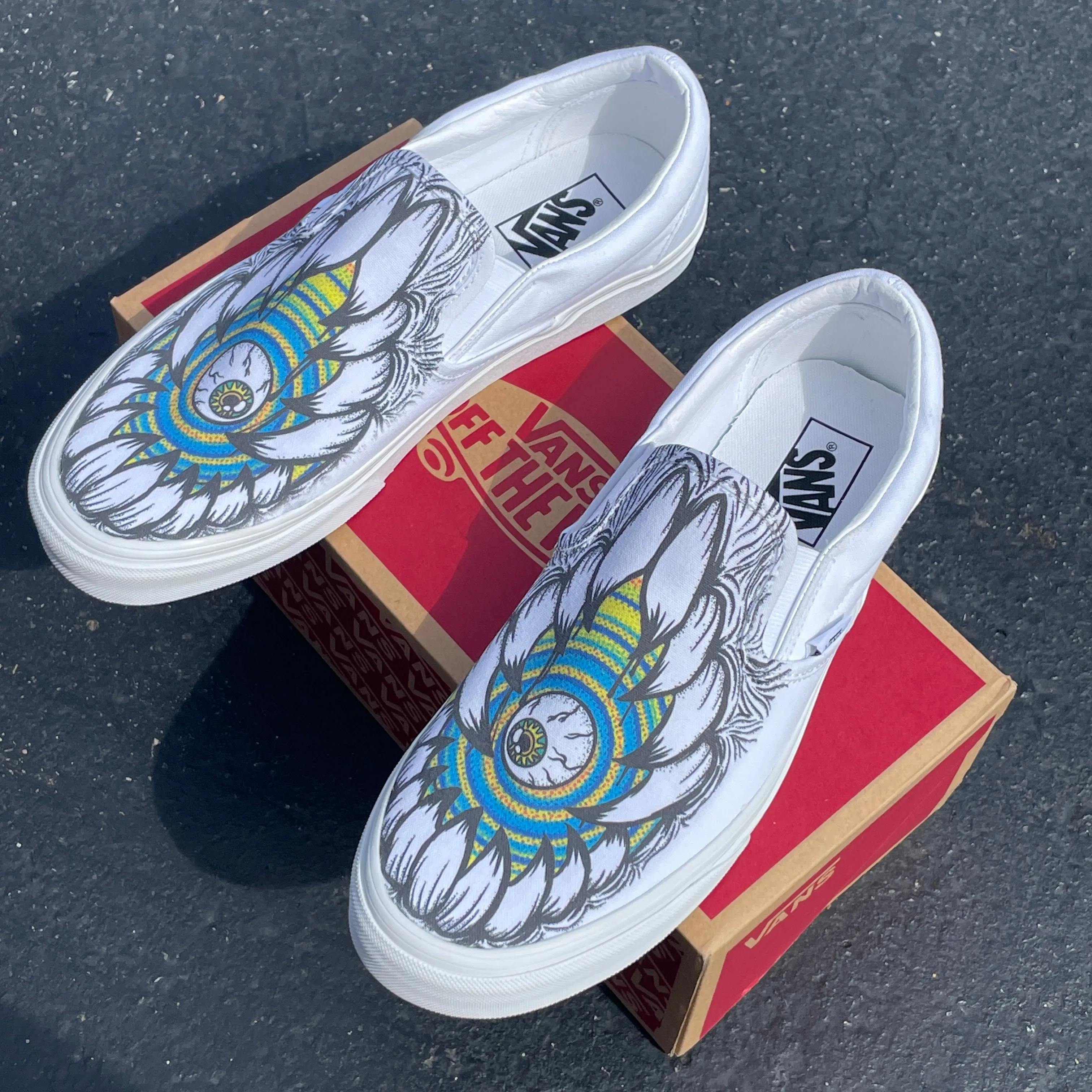 Monster Teeth Eyeball Custom Slip Ons
