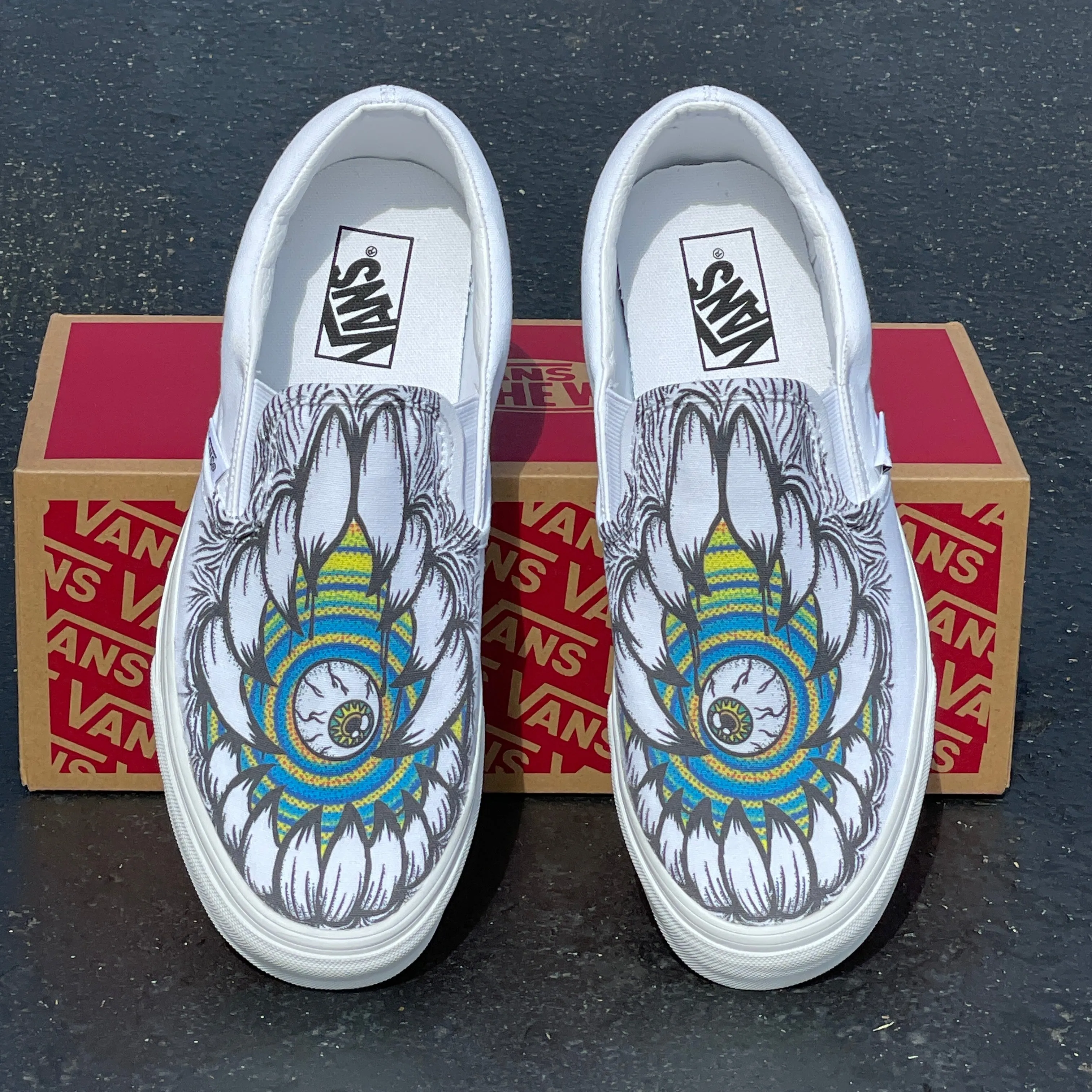 Monster Teeth Eyeball Custom Slip Ons