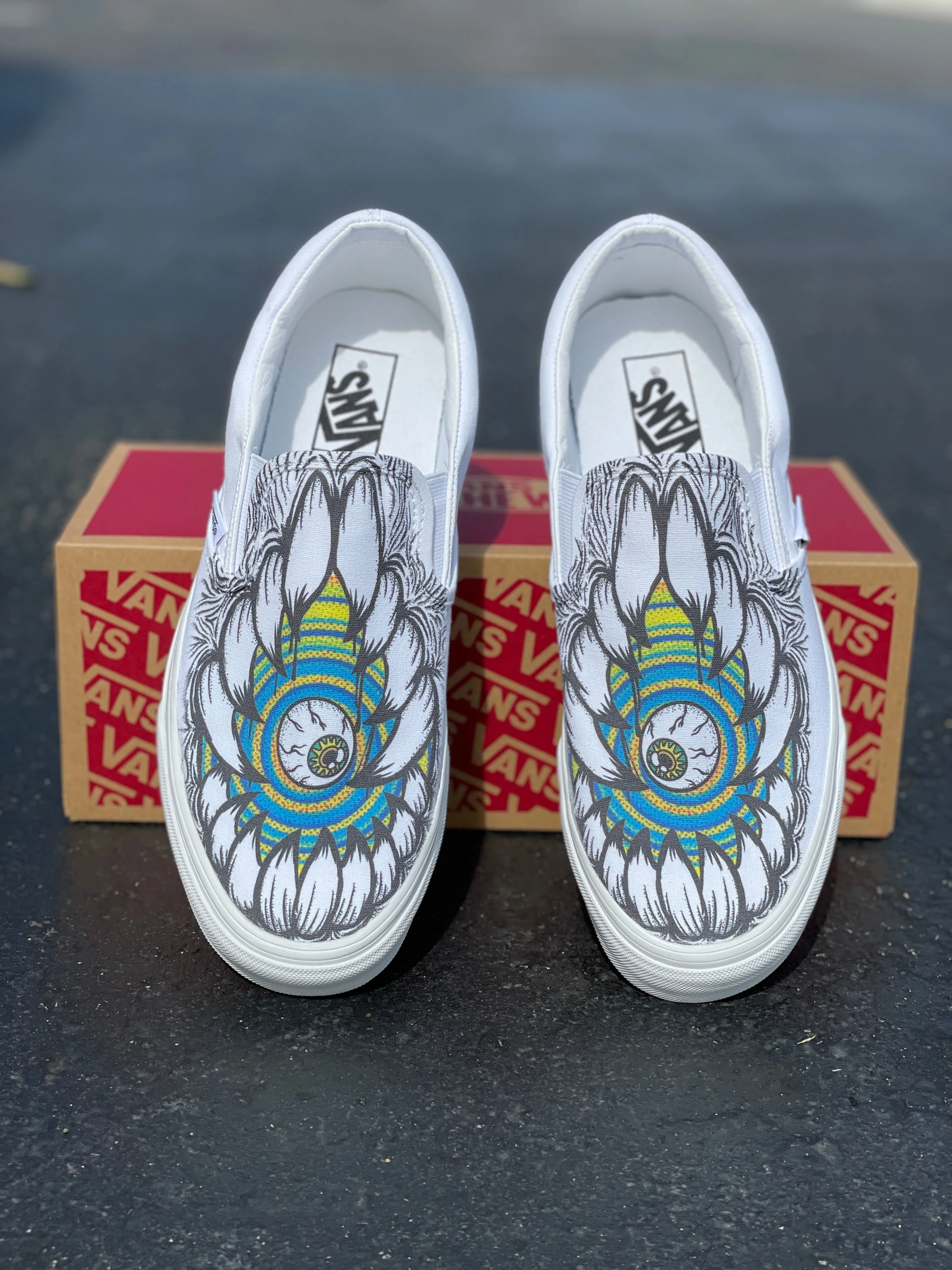 Monster Teeth Eyeball Custom Slip Ons