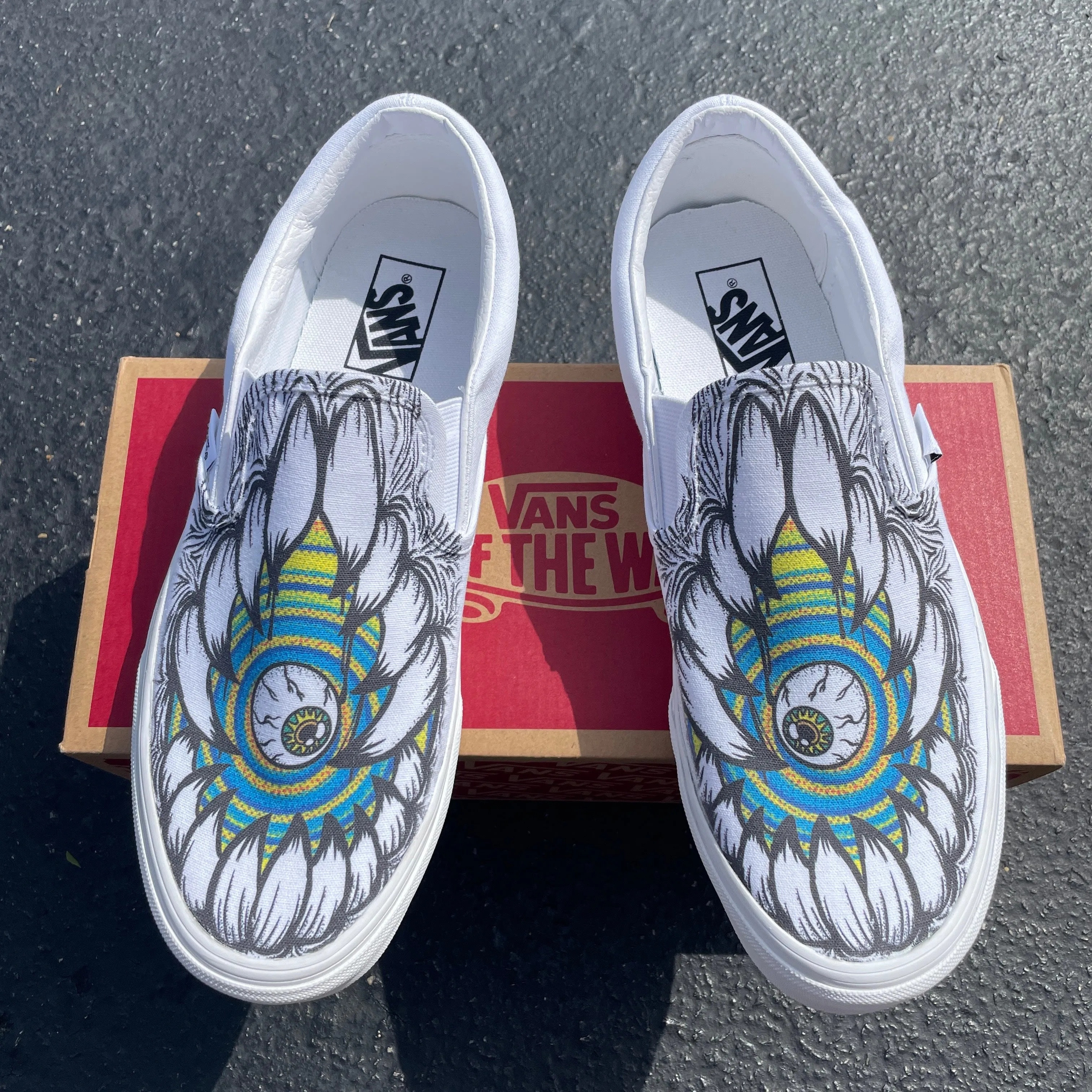 Monster Teeth Eyeball Custom Slip Ons