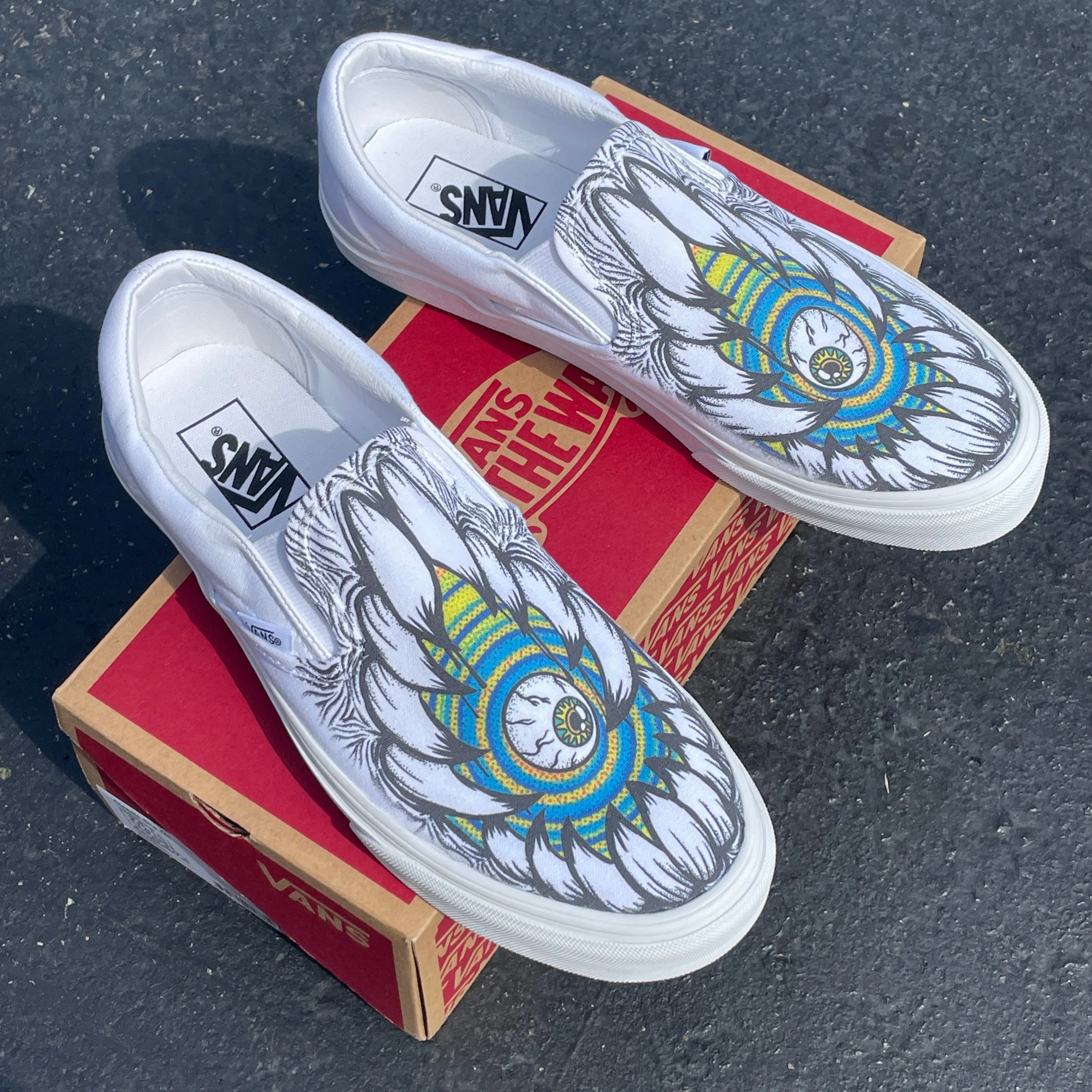 Monster Teeth Eyeball Custom Slip Ons