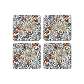Nostalgic Blue Lily Coasters Set of 4