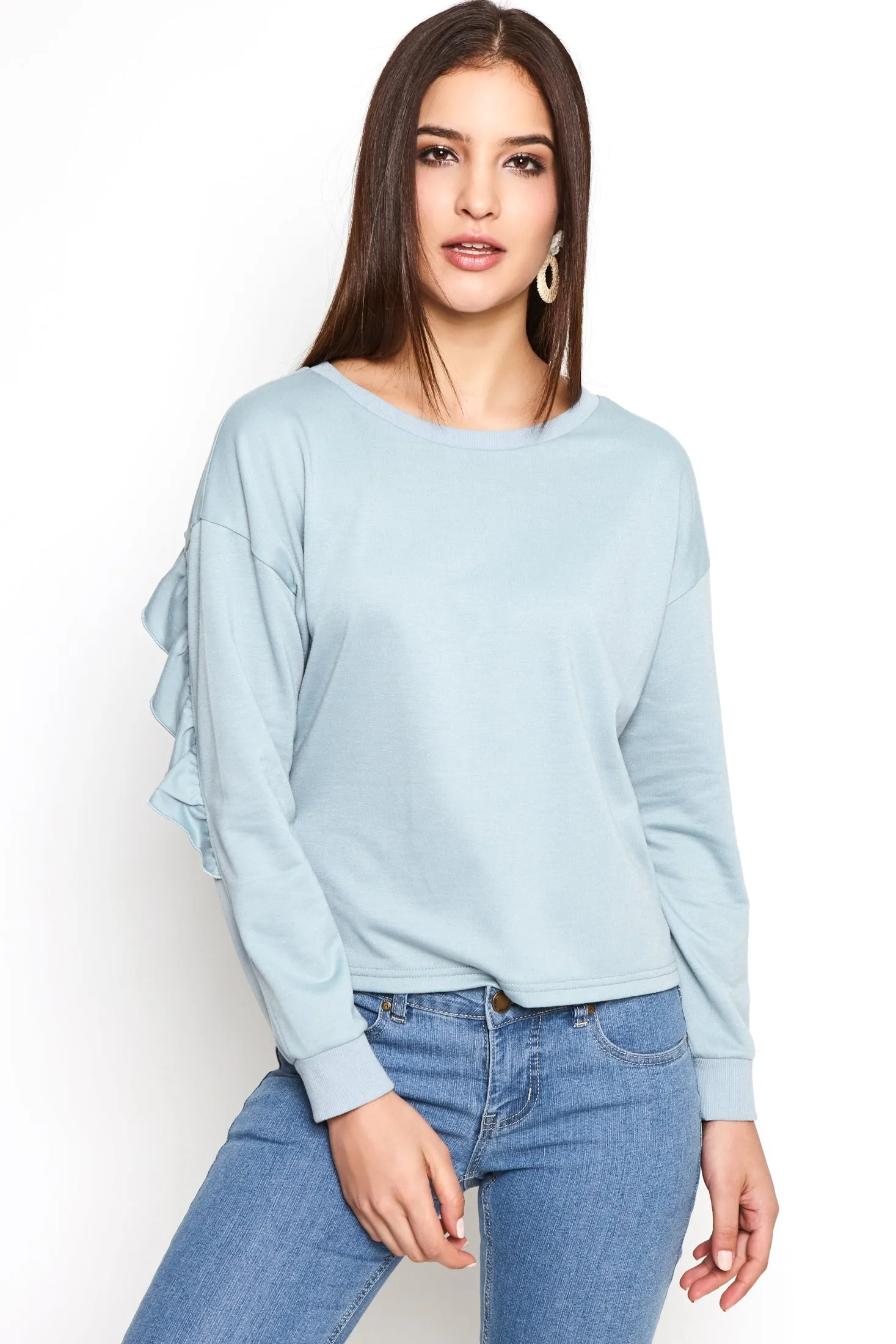 Open Ruffle Back Top