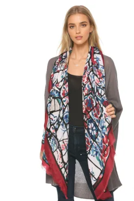 Oversized Scarf Wrap in Glass Flower Print