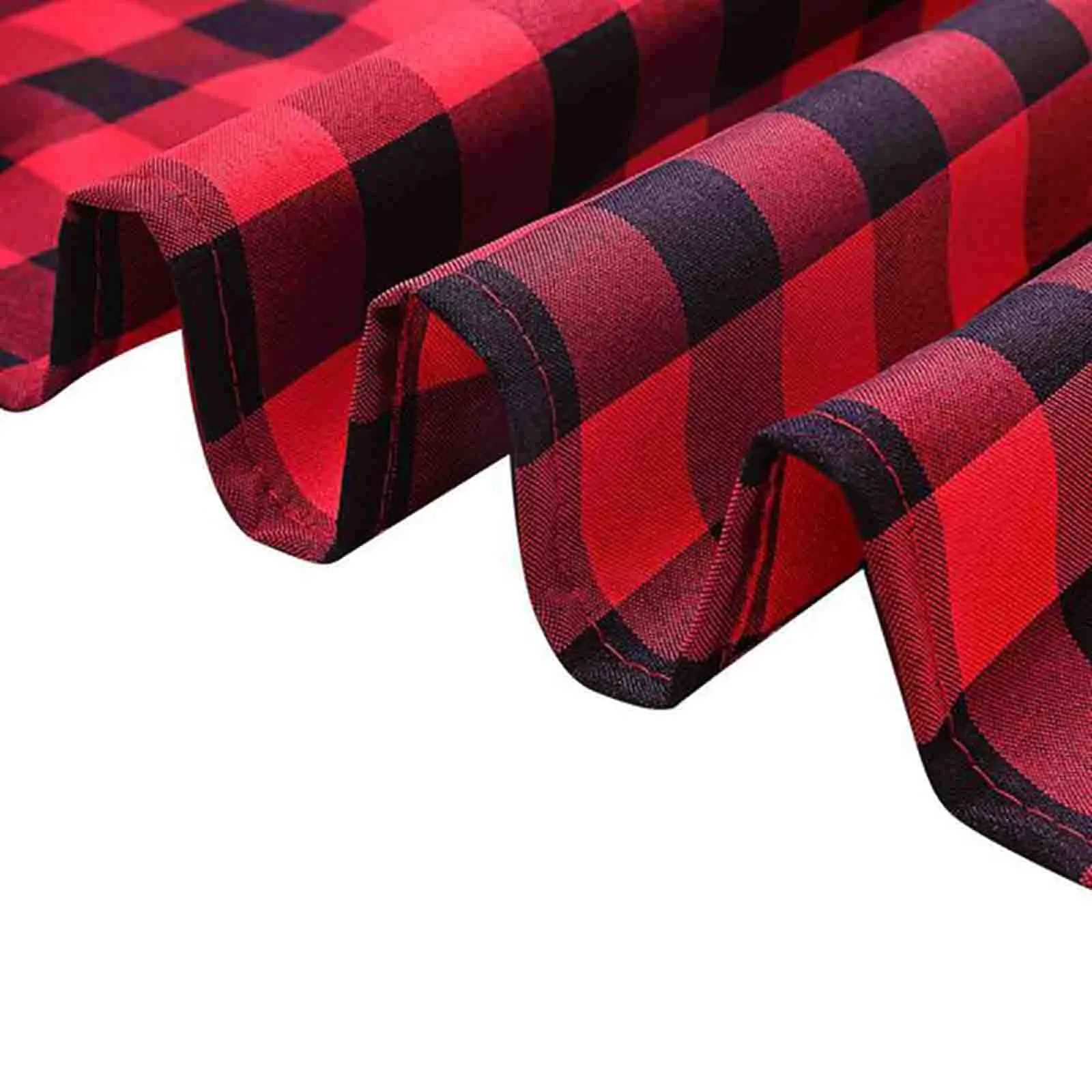 Red and Black Checkered Buffalo Plaid Gingham Fabric Table Runner, Seasonal Fall and Christmas Home Decor (14" x 108")