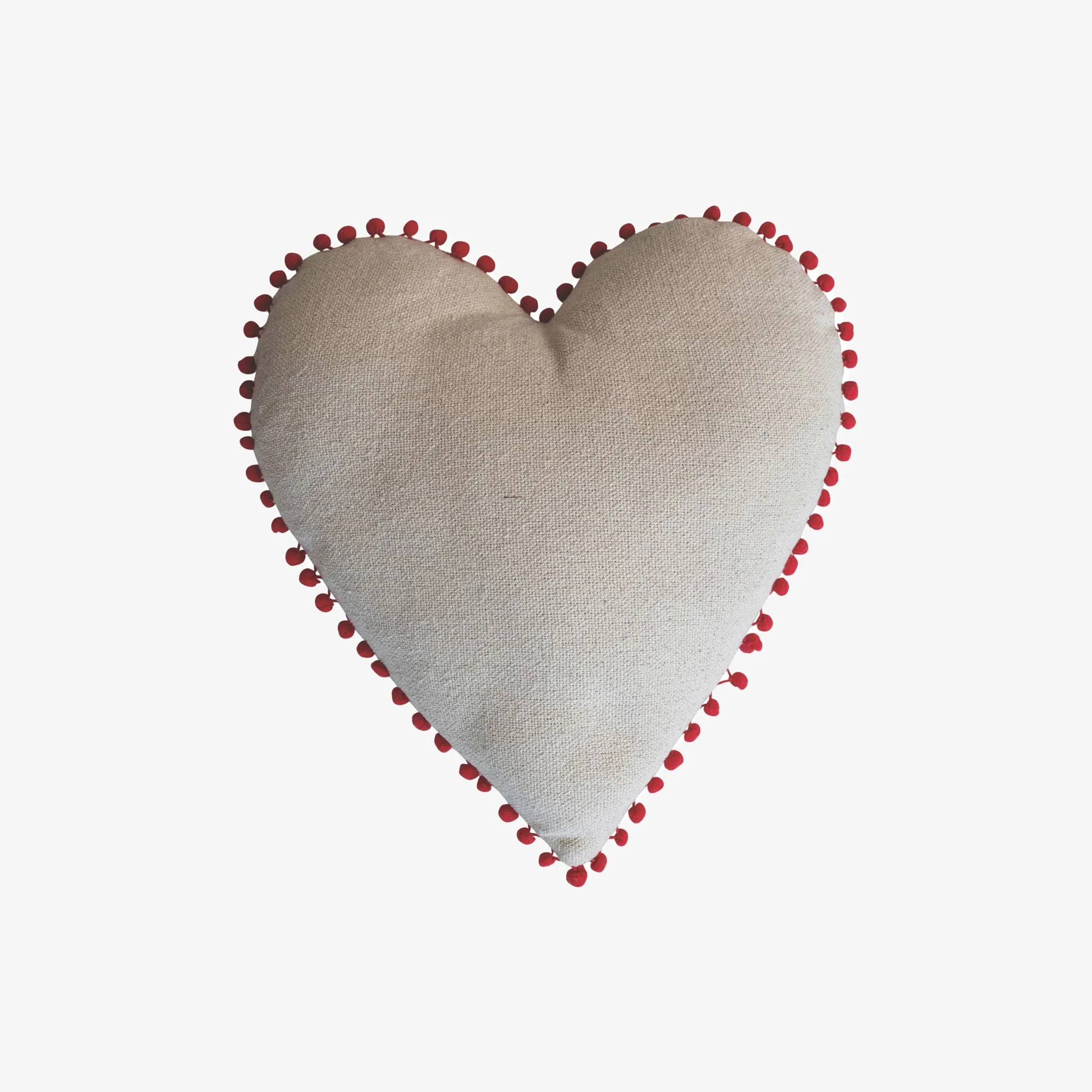 Scandi Holiday Embroidered Heart Pillow