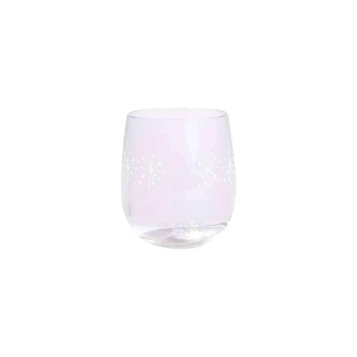 Silipint Silicone Limited Edition Retro Stars Crystal Clear Wine Tumbler