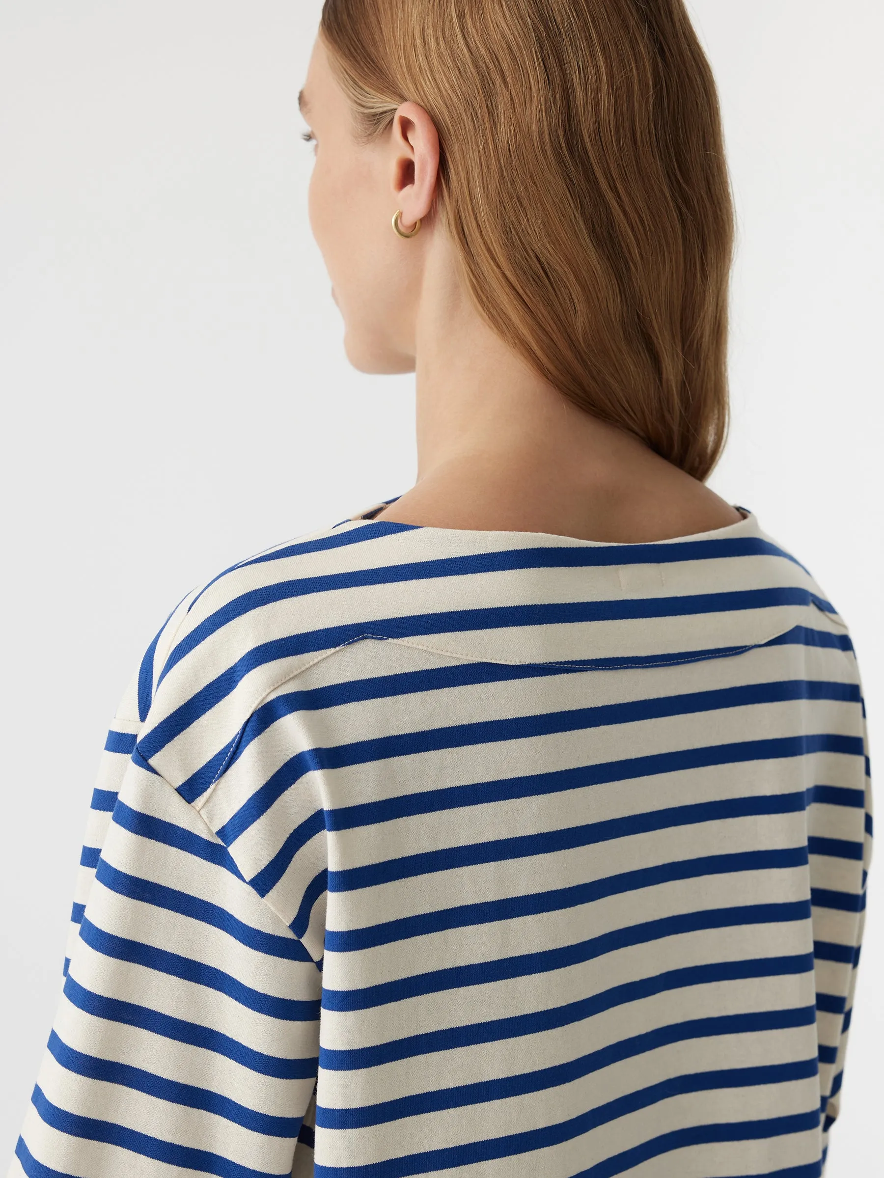 stripe boatneck long sleeve t.shirt