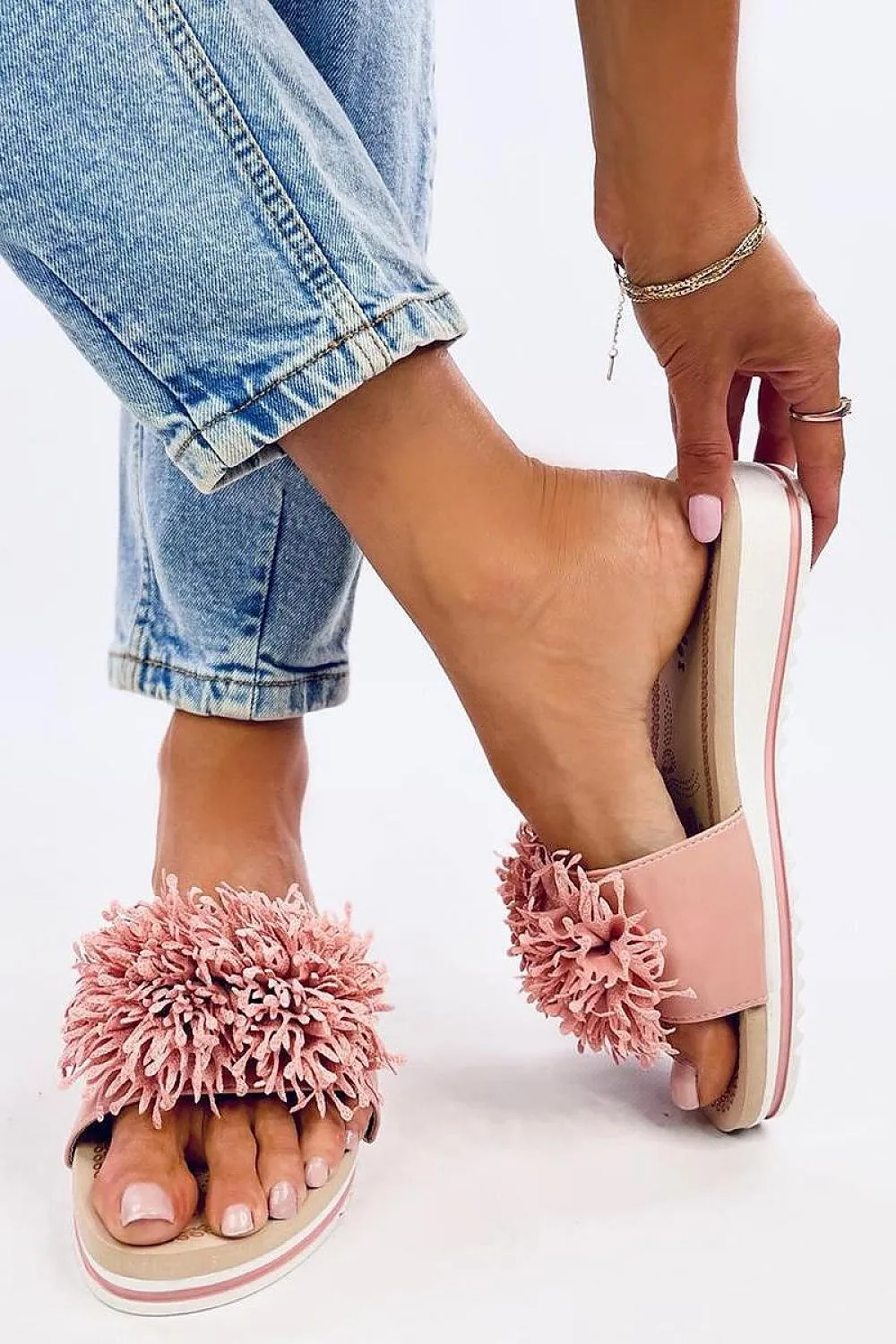 TEEK - Pink Burst Pom Slides