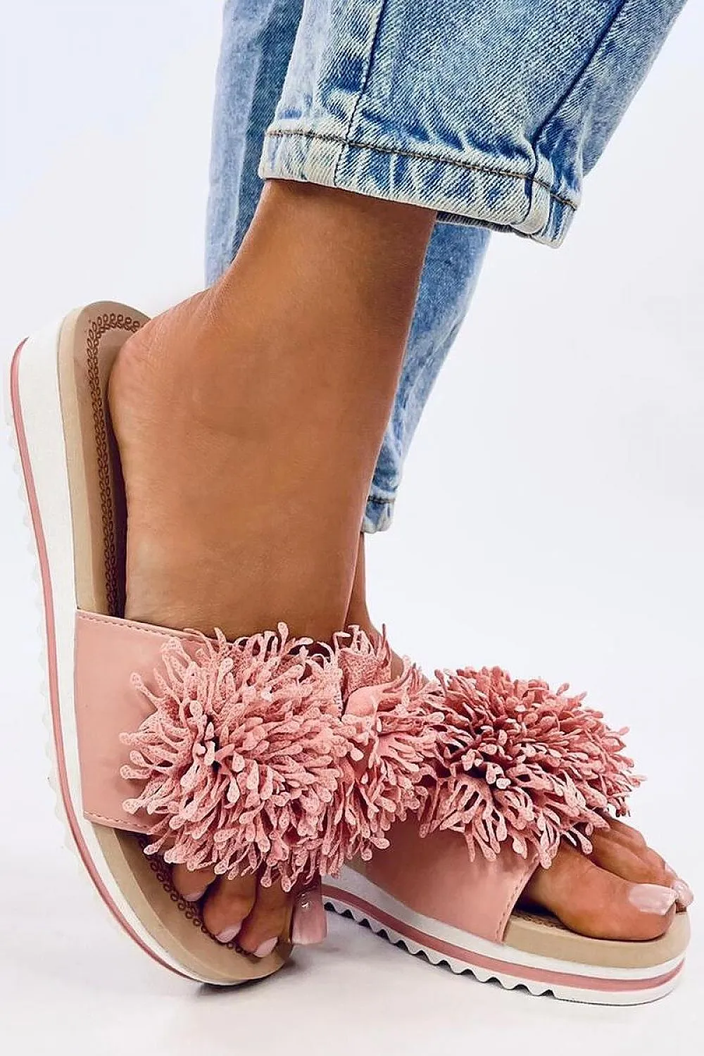 TEEK - Pink Burst Pom Slides