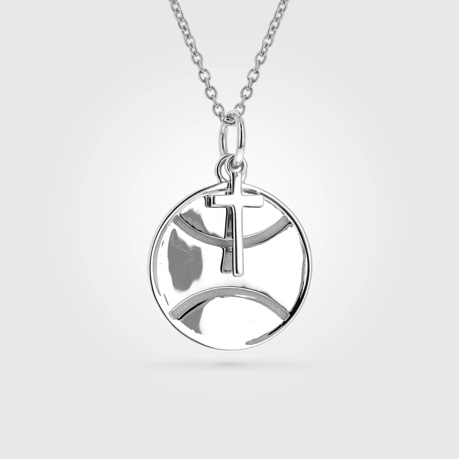Tennis Necklace With Dangle Cross | Gold